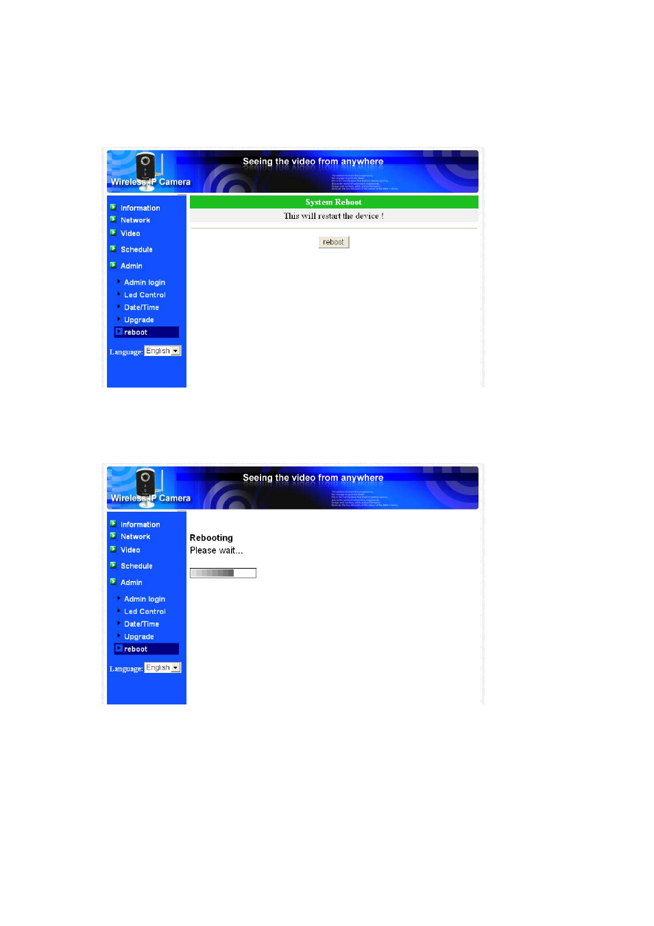 Eboot, Reboot | Monoprice 9204 IP Camera User Manual | Page 38 / 51