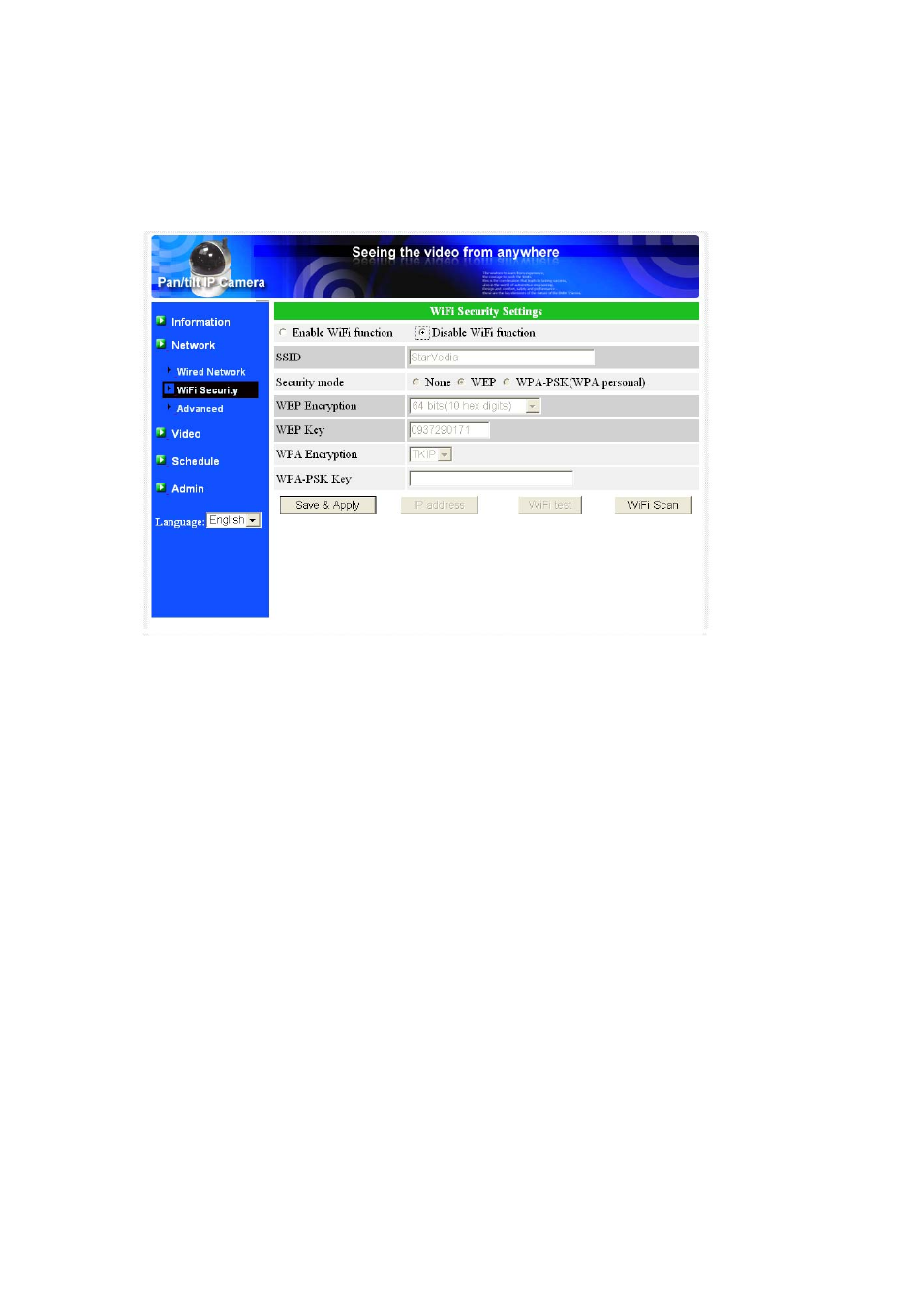 I security, Wifi security | Monoprice 9206 Pan/Tilt/Zoom IP Camera User Manual | Page 21 / 56