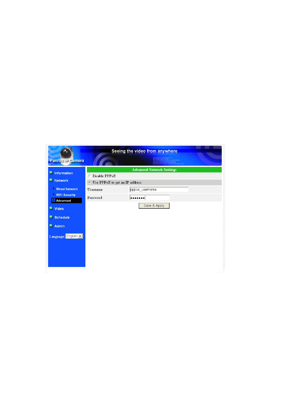 Dvanced, Etwork, Advanced network | Monoprice 9206 Pan/Tilt/Zoom IP Camera User Manual | Page 24 / 56