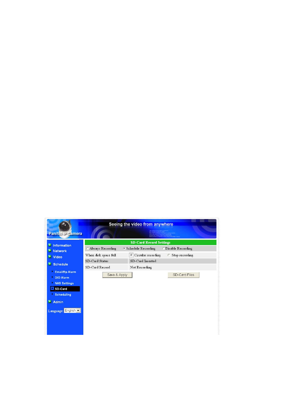 Sd-c, Ard settings, Sd-card settings | Monoprice 9206 Pan/Tilt/Zoom IP Camera User Manual | Page 33 / 56