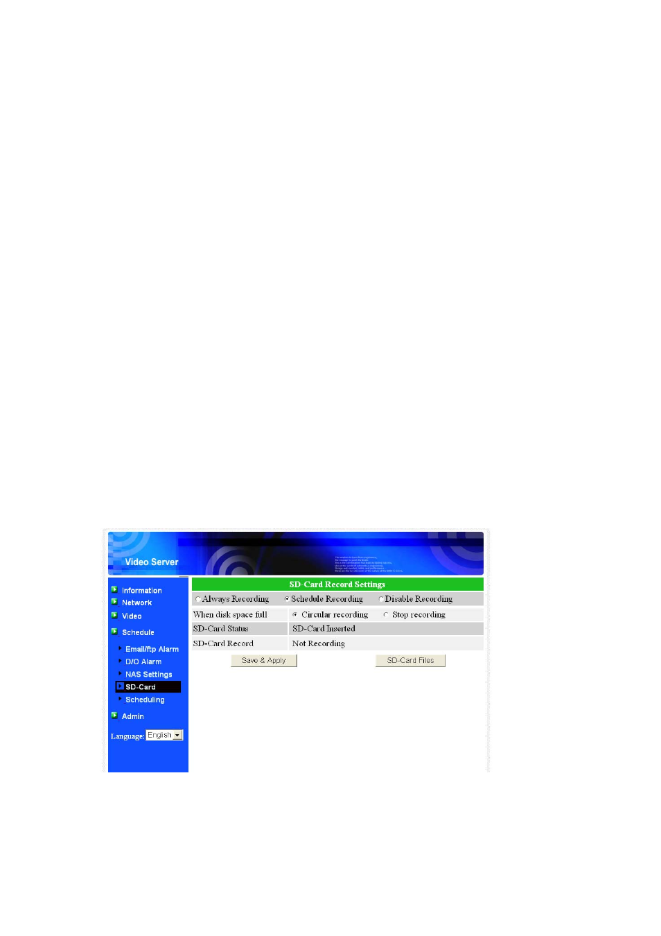 Sd-c, Ard settings, Sd-card settings | Monoprice 9207 IP Camera Converter User Manual | Page 28 / 50