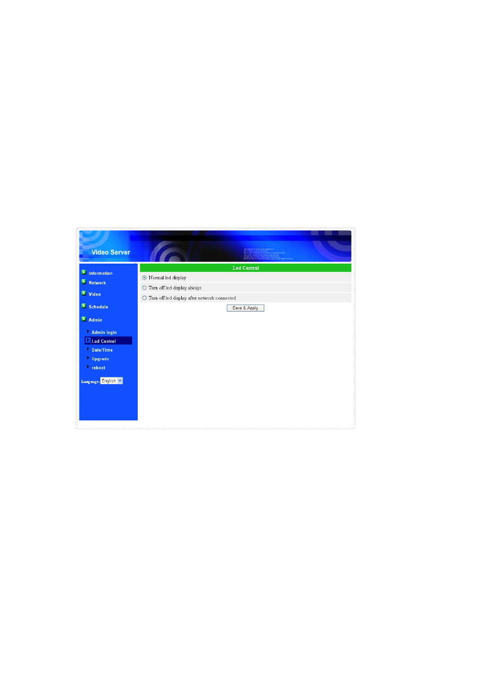 Isplay, Ontrol, Led display control | Monoprice 9207 IP Camera Converter User Manual | Page 32 / 50