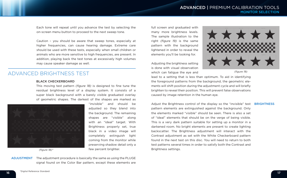 Advanced brightness test, Advanced | premium calibration tools | Monoprice 9497 Disney World of Wonder User Manual | Page 10 / 29