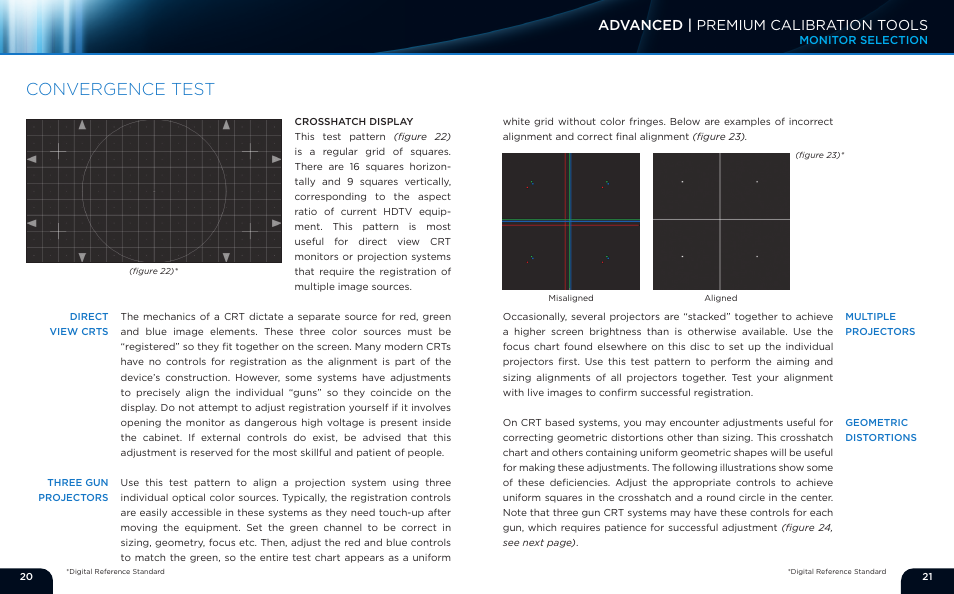 Convergence test, Advanced | premium calibration tools | Monoprice 9497 Disney World of Wonder User Manual | Page 12 / 29