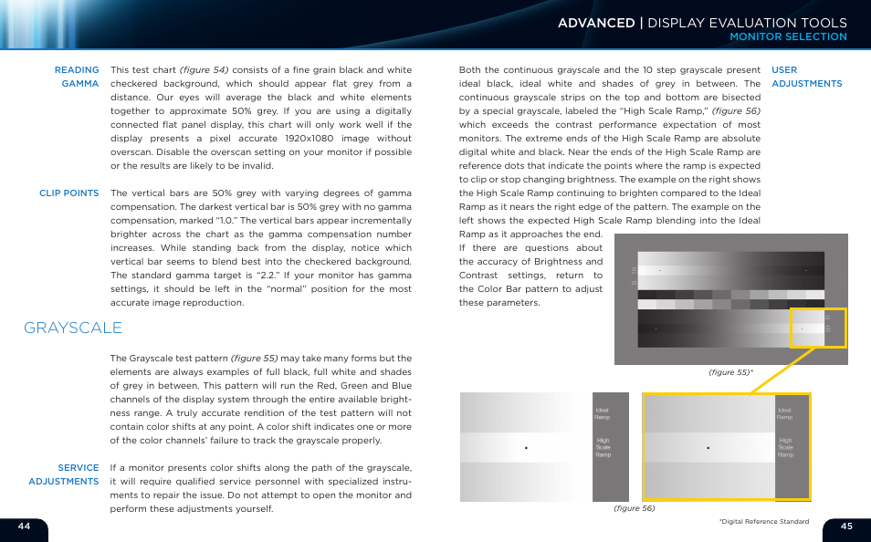 Grayscale, Advanced | display evaluation tools | Monoprice 9497 Disney World of Wonder User Manual | Page 24 / 29