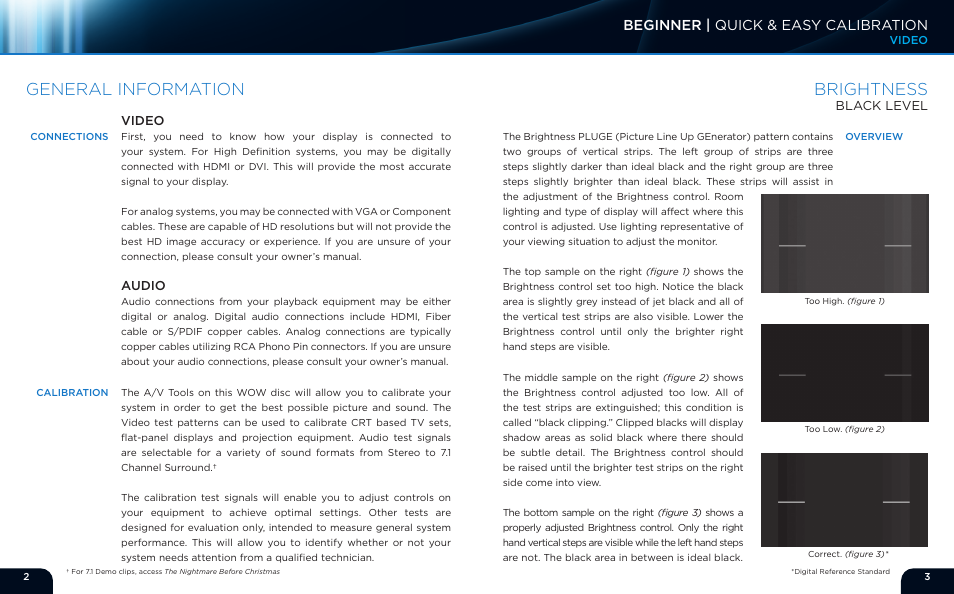 General information, Brightness, Beginner | quick & easy calibration | Monoprice 9497 Disney World of Wonder User Manual | Page 3 / 29