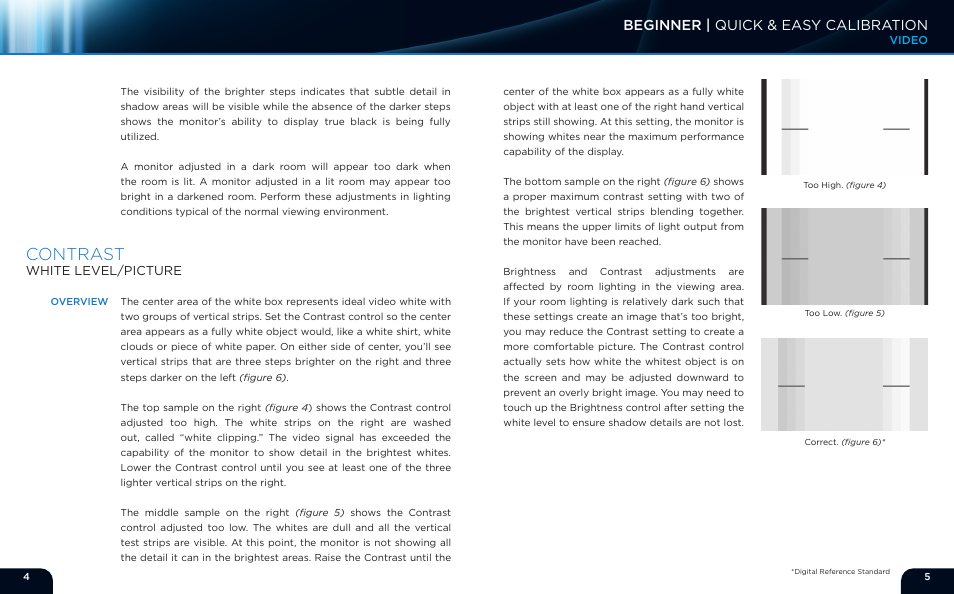 Contrast, Beginner | quick & easy calibration | Monoprice 9497 Disney World of Wonder User Manual | Page 4 / 29