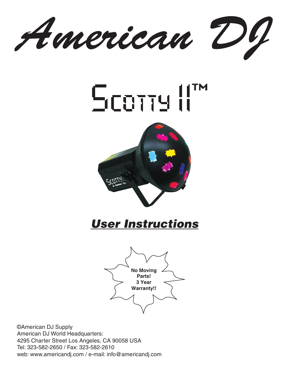 American DJ Scotty II User Manual | 2 pages