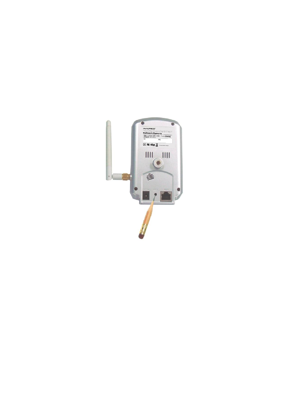 Set to factory default | Monoprice PID 9205 Plug Play Wireless Day and Night Network IP Camera with Audio MPEG4 User Manual | Page 40 / 51