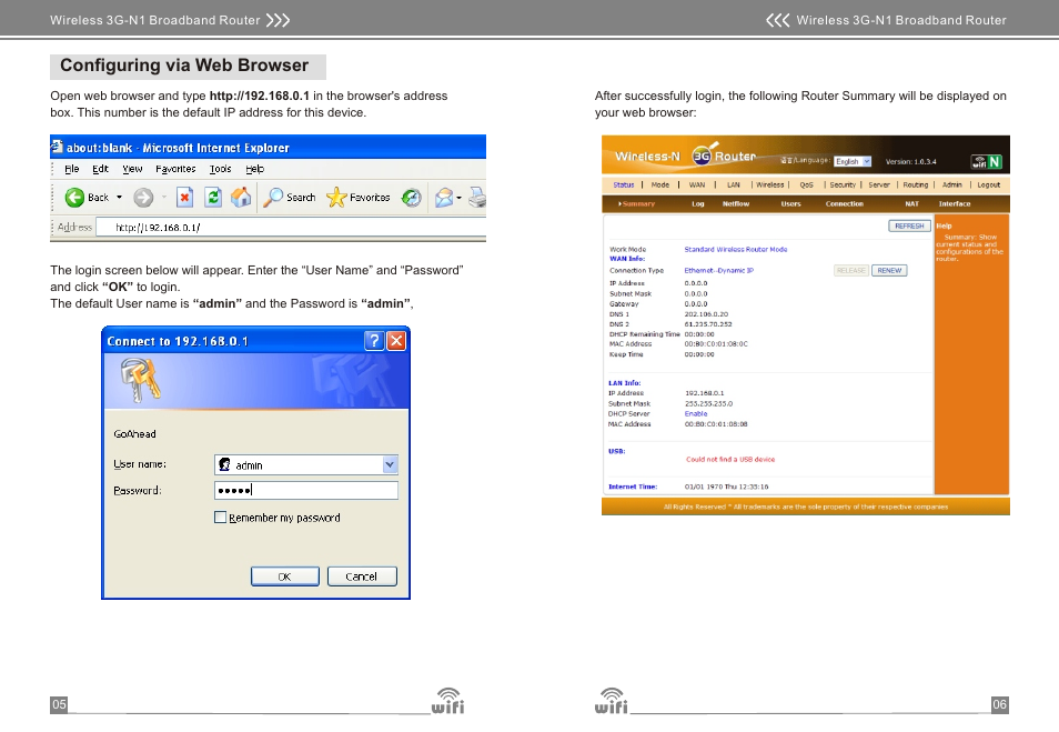 Configuring via web browser | Monoprice 8069 Portable Wireless-N 3G Router User Manual | Page 5 / 12