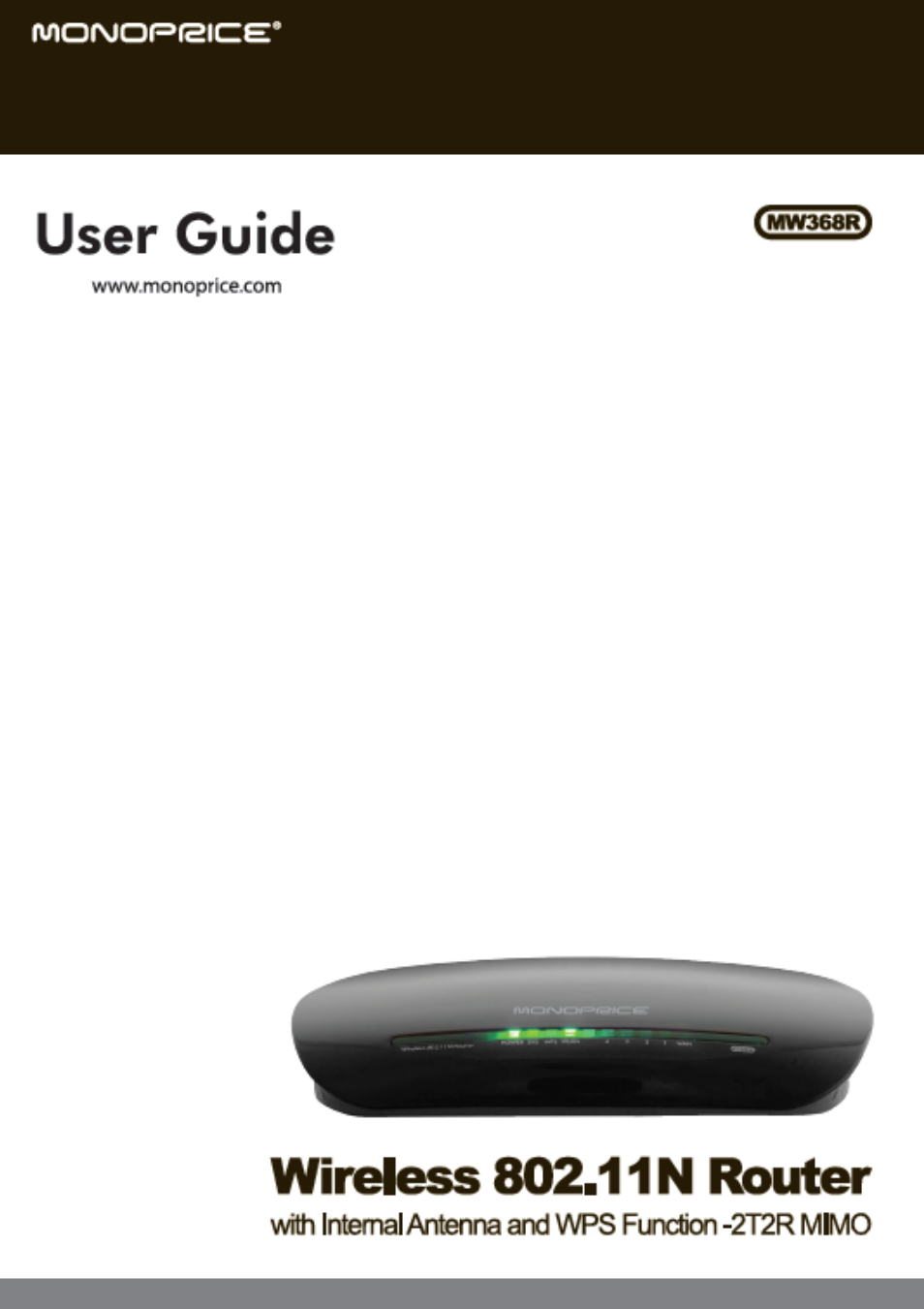 Monoprice PID 8742 Wireless 802 11N Router with Internal Antenna and WPS Function 2T2R MIMO 300Mbps User Manual | 74 pages