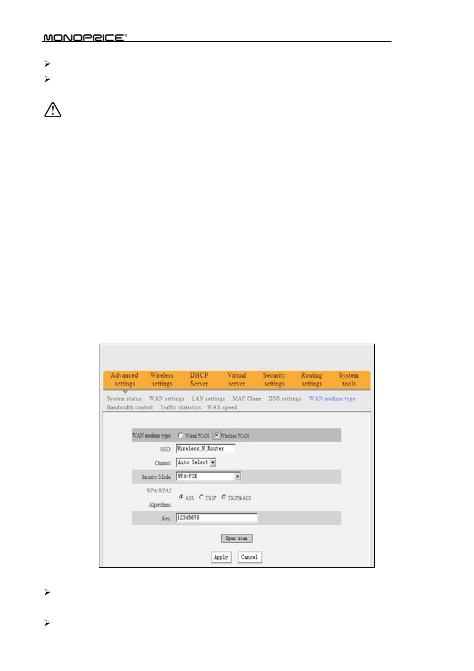 6 wan medium type | Monoprice PID 8742 Wireless 802 11N Router with Internal Antenna and WPS Function 2T2R MIMO 300Mbps User Manual | Page 27 / 74