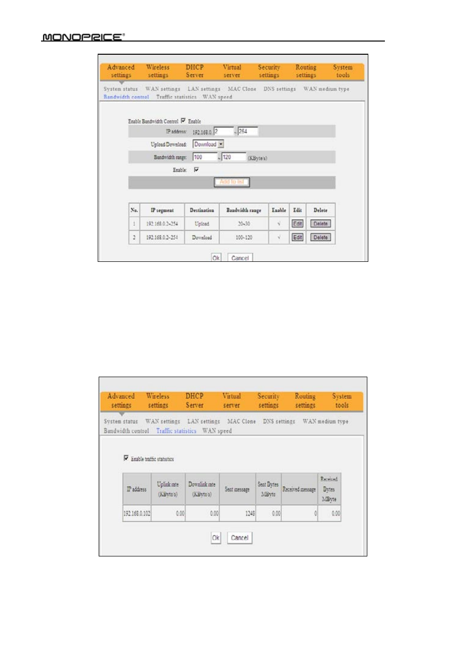 8 traffic statistics | Monoprice PID 8742 Wireless 802 11N Router with Internal Antenna and WPS Function 2T2R MIMO 300Mbps User Manual | Page 32 / 74