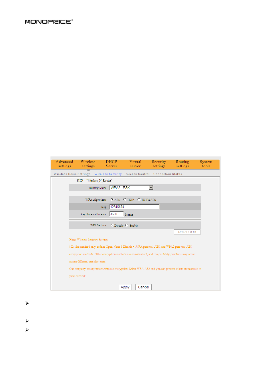 3 wpa2-psk | Monoprice PID 8742 Wireless 802 11N Router with Internal Antenna and WPS Function 2T2R MIMO 300Mbps User Manual | Page 42 / 74