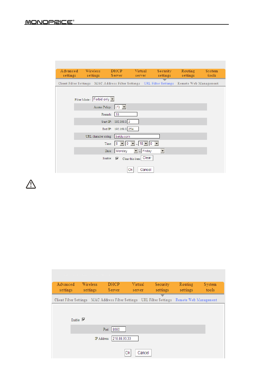 4 remote web management | Monoprice PID 8742 Wireless 802 11N Router with Internal Antenna and WPS Function 2T2R MIMO 300Mbps User Manual | Page 57 / 74
