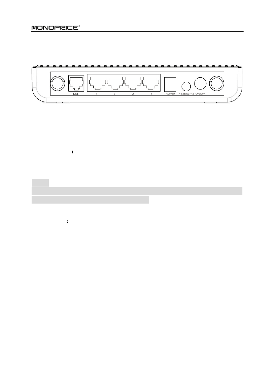 2 back panel | Monoprice PID 8743 Wireless N ADSL2 Modem and Router 802 11N WPS Function 2T2R 300Mbps User Manual | Page 13 / 147
