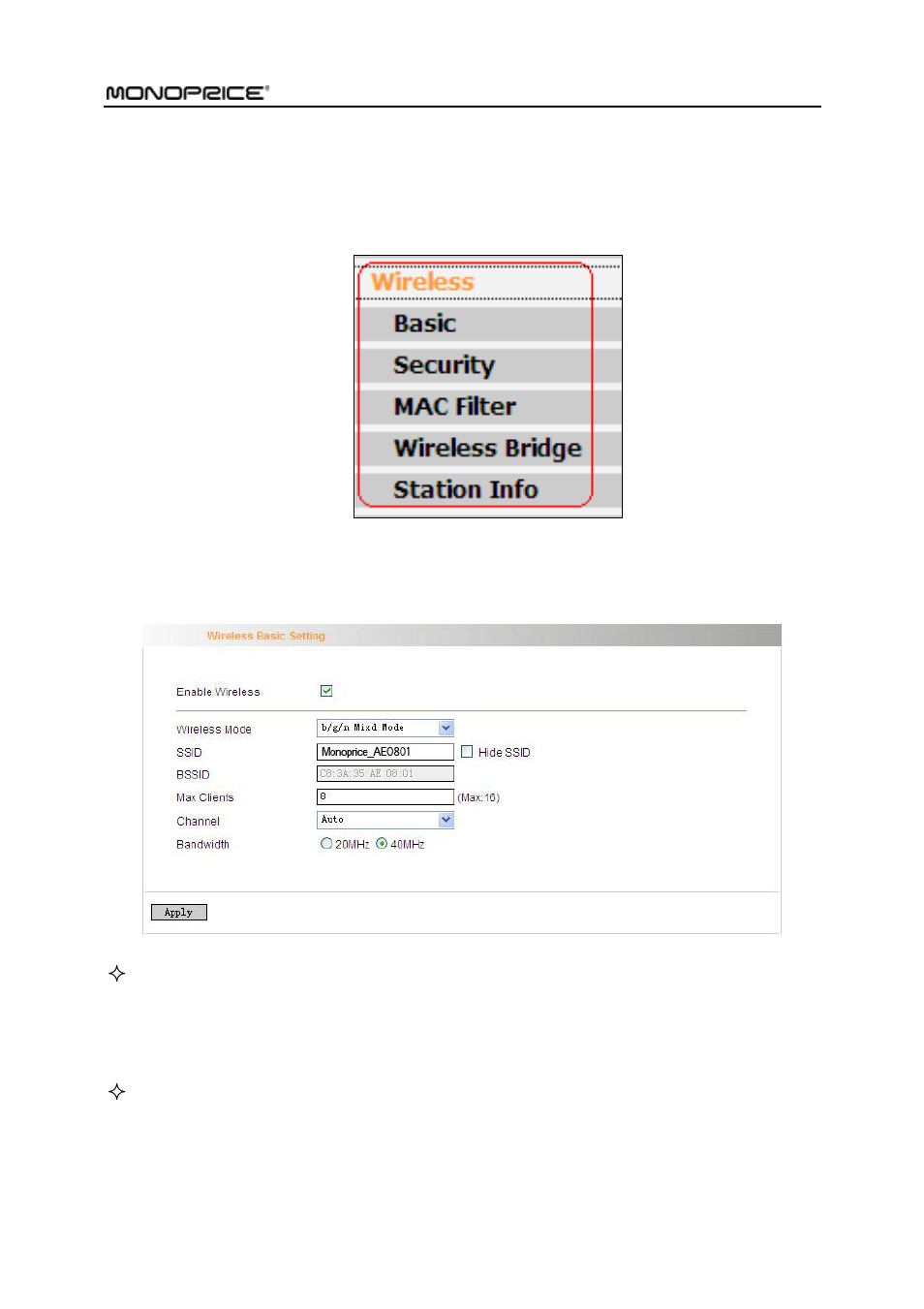 3 wireless setting, 1 basic setting, Ireless | Etting | Monoprice PID 8743 Wireless N ADSL2 Modem and Router 802 11N WPS Function 2T2R 300Mbps User Manual | Page 96 / 147