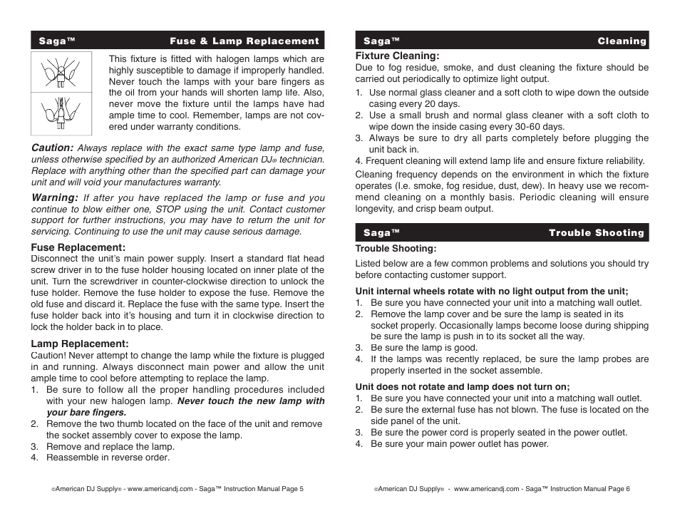 American DJ Saga User Manual | Page 3 / 4