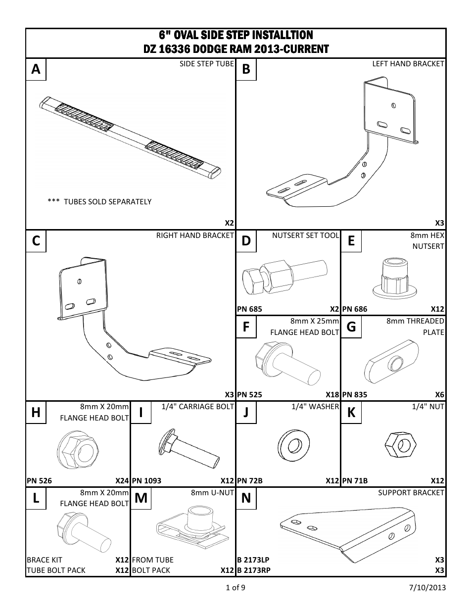 Mn g h i | Dee Zee DZ16336 User Manual | Page 12 / 20