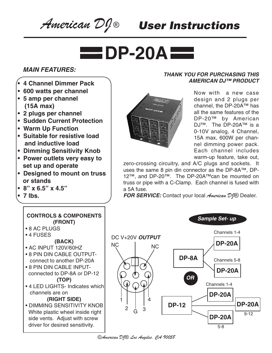American DJ DP-20A User Manual | 1 page