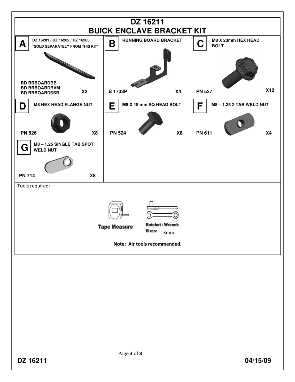 Cb a | Dee Zee DZ16211 User Manual | Page 3 / 8