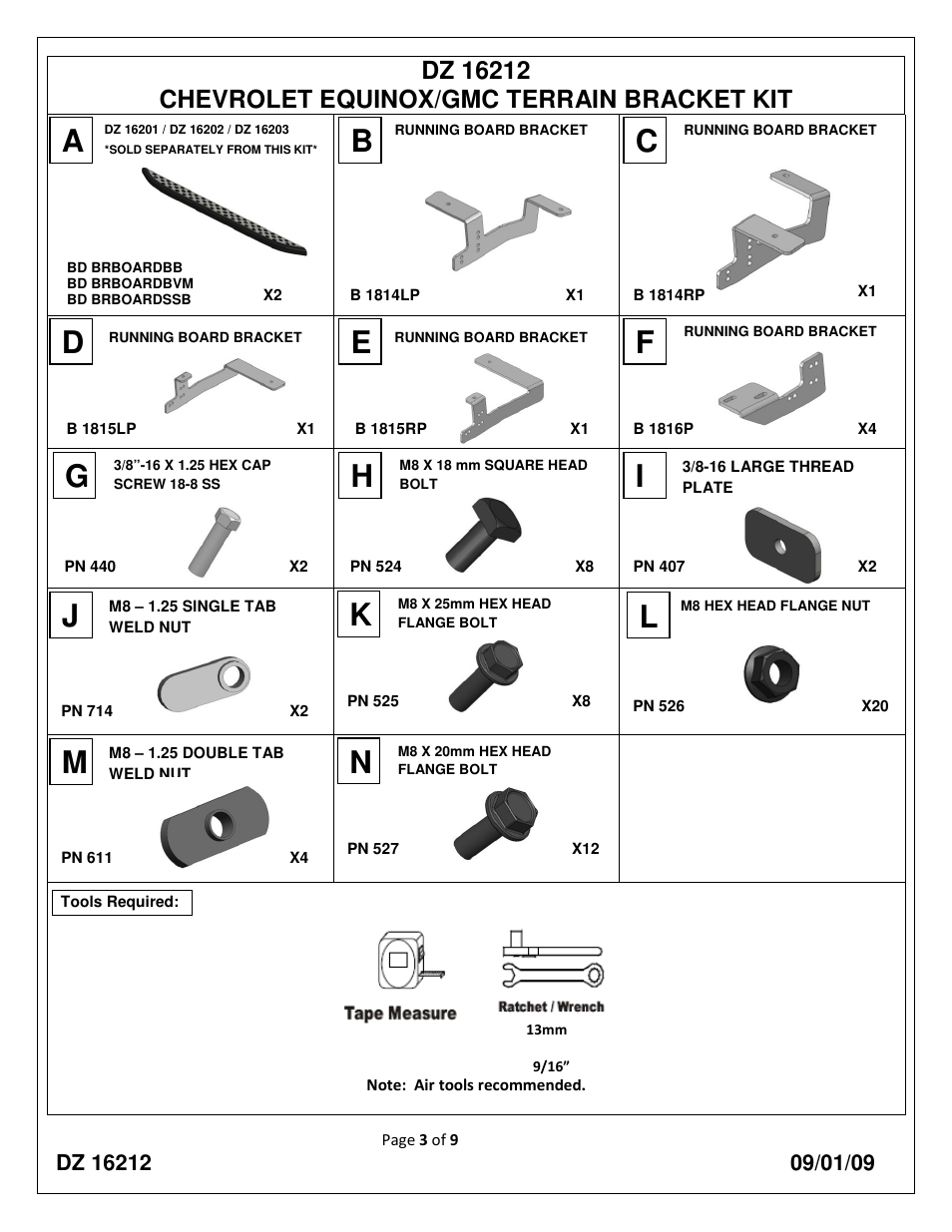 Cb a | Dee Zee DZ16212 User Manual | Page 3 / 9