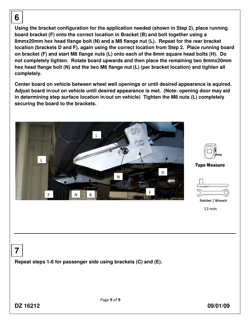 Dee Zee DZ16212 User Manual | Page 9 / 9