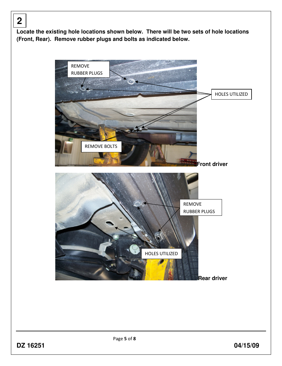 Dee Zee DZ16251 User Manual | Page 5 / 8