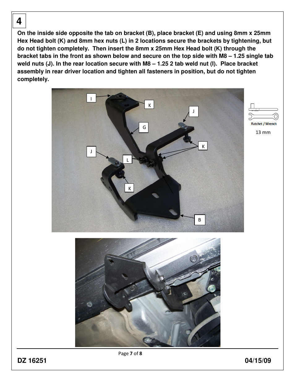 Dee Zee DZ16251 User Manual | Page 7 / 8