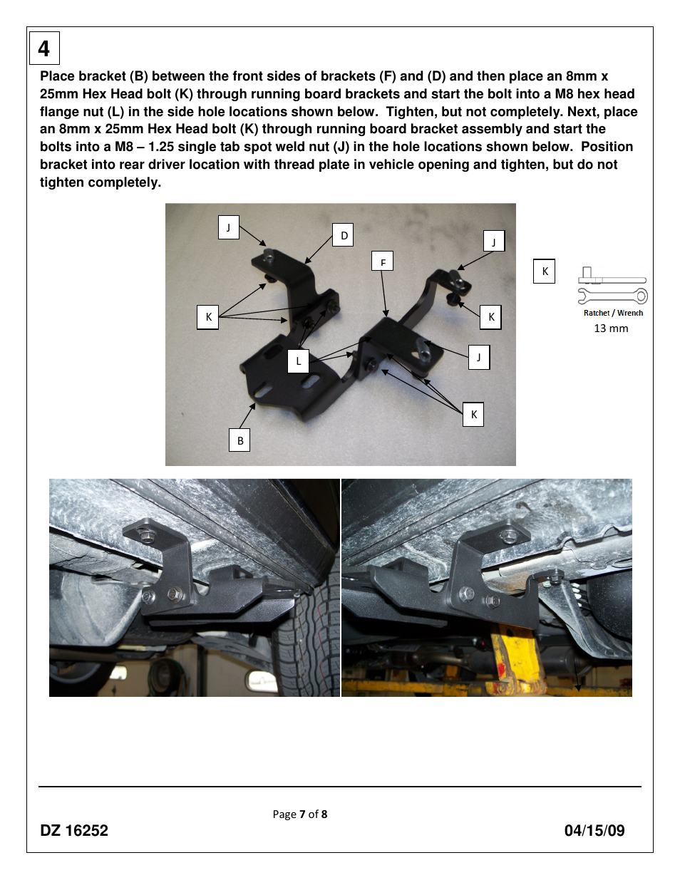 Dee Zee DZ16252 User Manual | Page 7 / 8