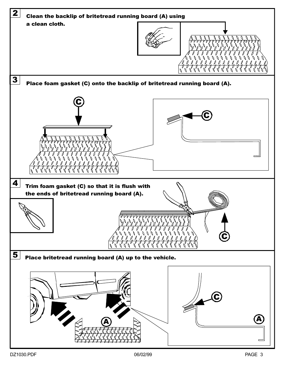 23 4 5 c c c c | Dee Zee DZ1030 User Manual | Page 4 / 7