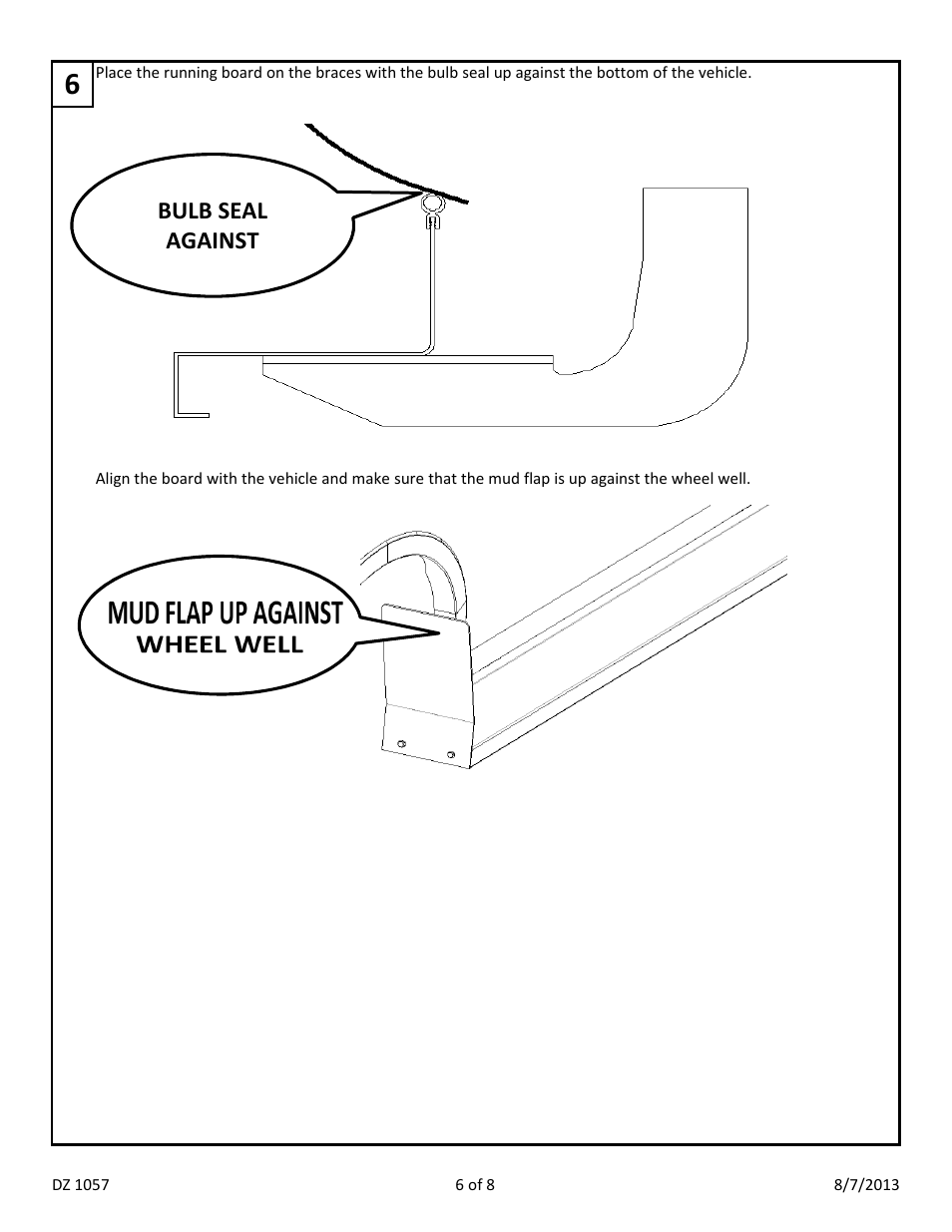 Bulb seal against | Dee Zee DZ1057 User Manual | Page 8 / 10