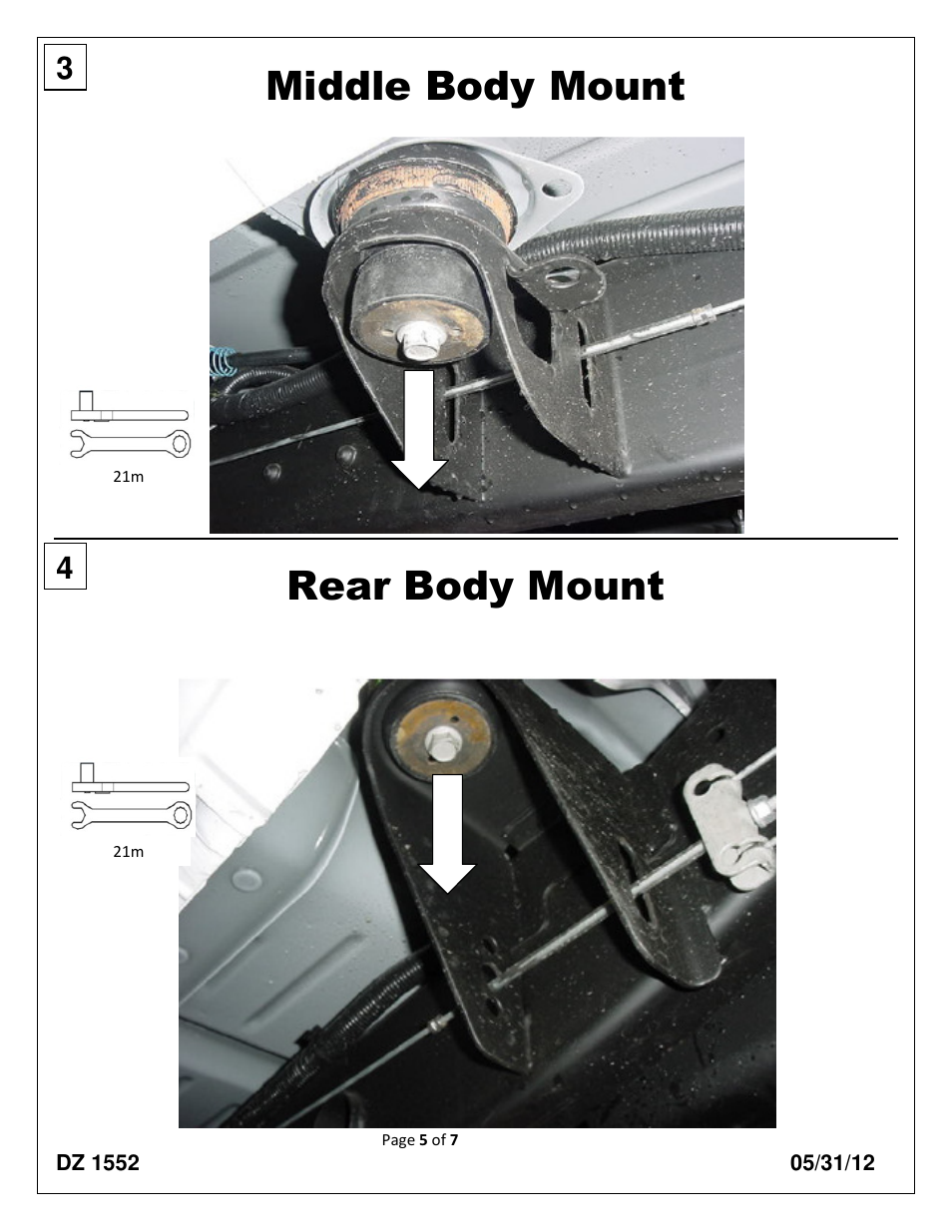 Middle body mount, Rear body mount | Dee Zee DZ1552 User Manual | Page 5 / 7