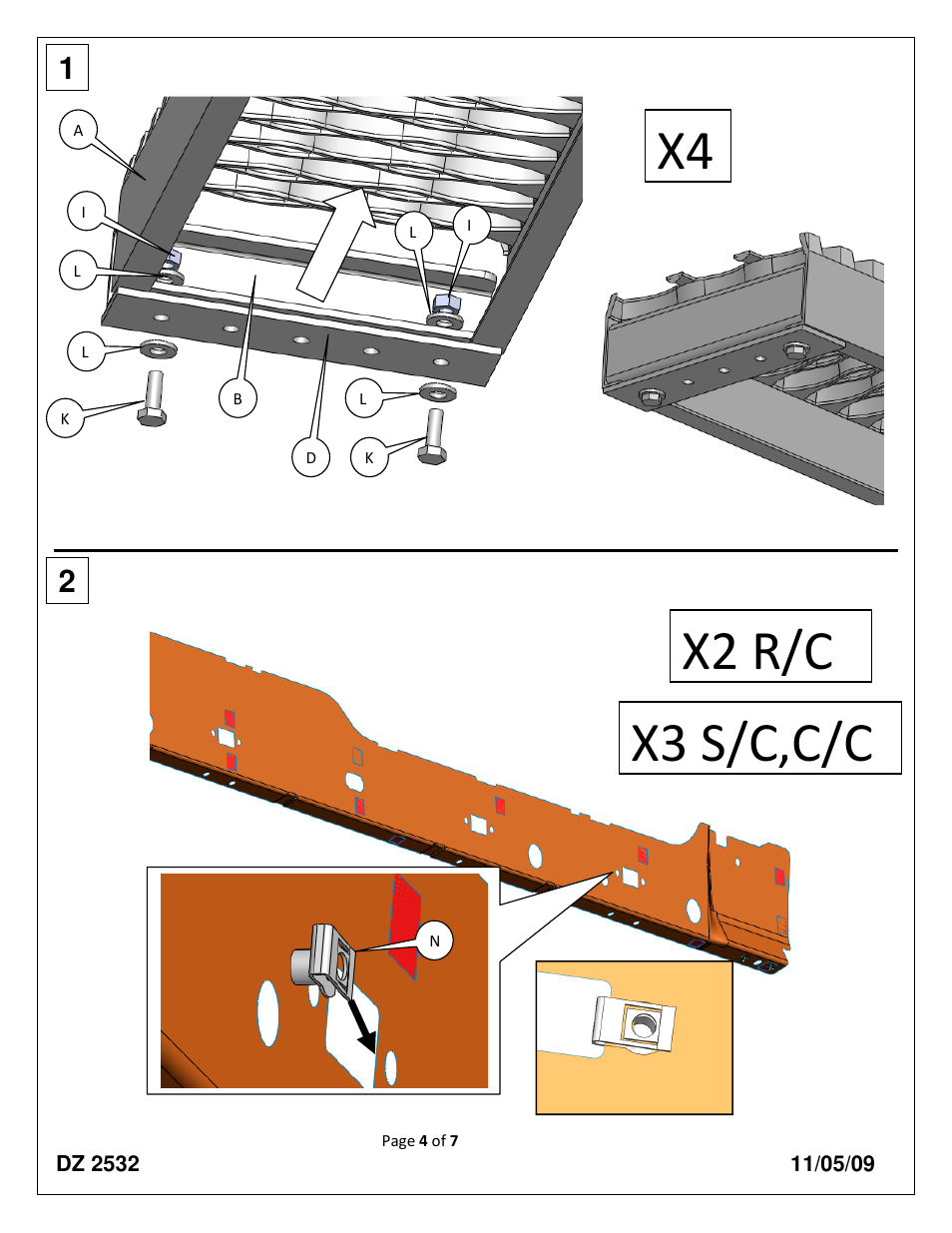 X2 r/c x3 s/c,c/c | Dee Zee DZ2541 User Manual | Page 4 / 7