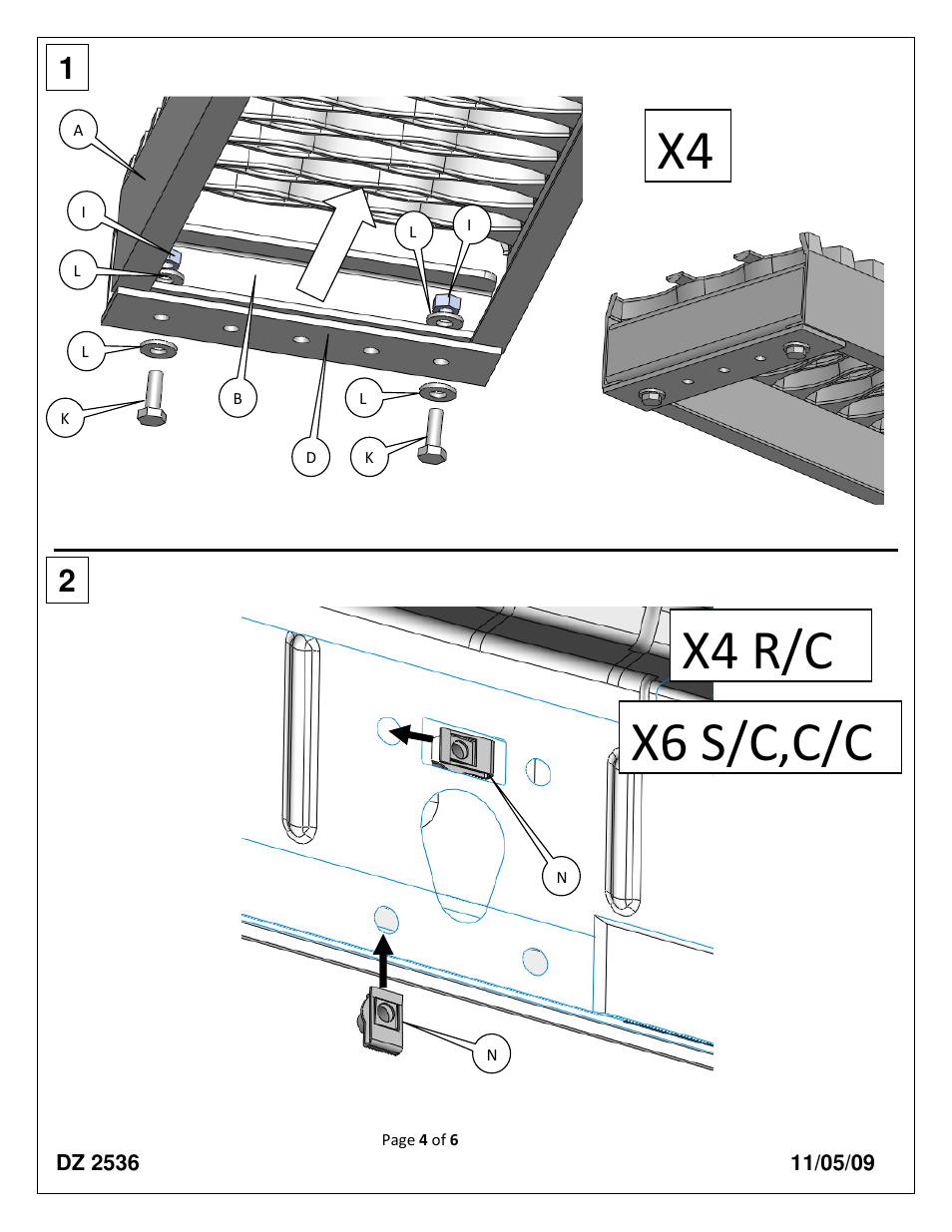 X4 r/c x6 s/c,c/c | Dee Zee DZ2538 User Manual | Page 4 / 6