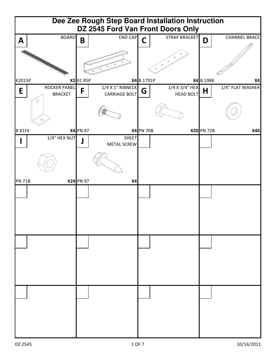 Ab c d, Jg h | Dee Zee DZ2545 User Manual | Page 3 / 9