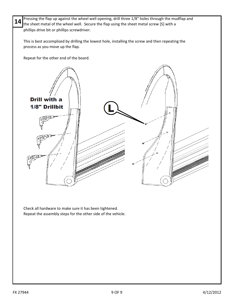 Dee Zee FX27944 User Manual | Page 11 / 11