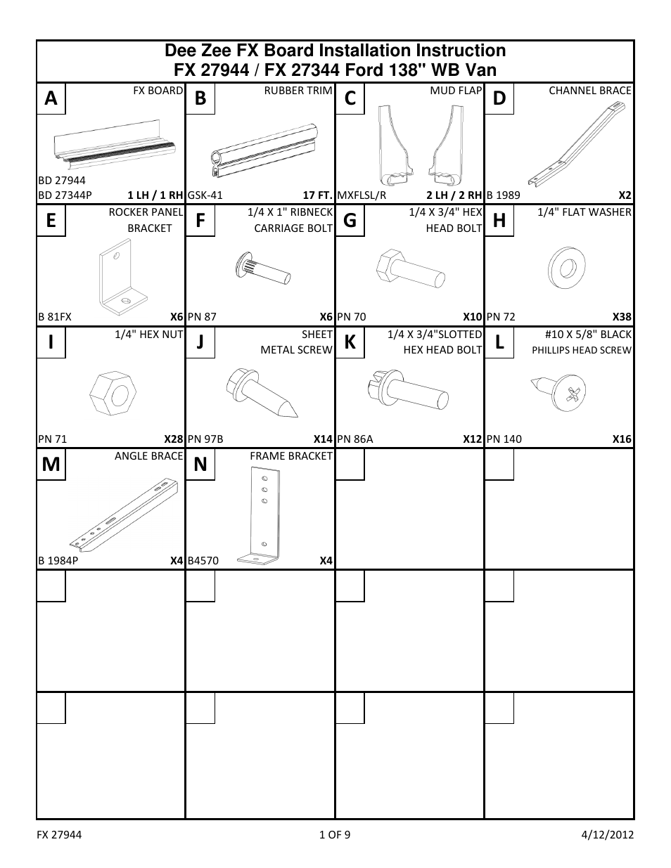 Ef g h, Ab c d i | Dee Zee FX27944 User Manual | Page 3 / 11