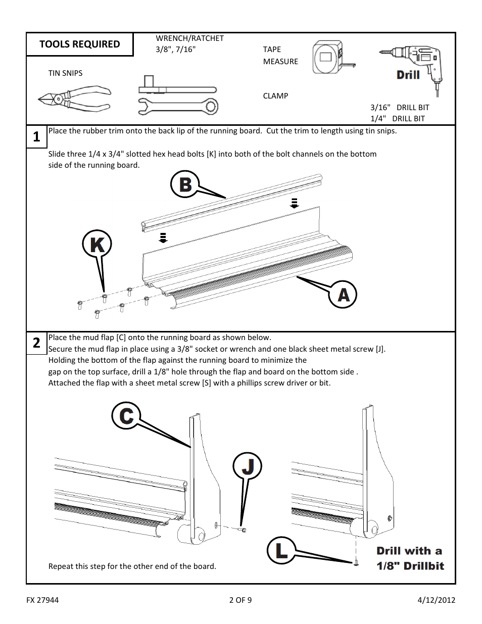 Dee Zee FX27944 User Manual | Page 4 / 11