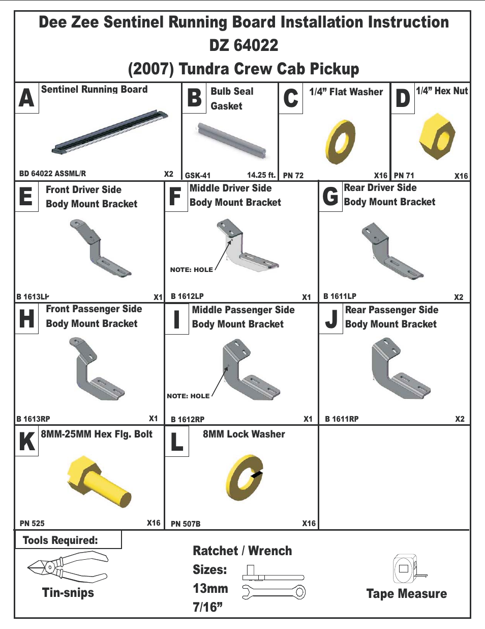 Dee Zee DZ64022 User Manual | Page 3 / 7