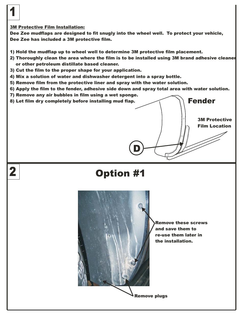 Option #1, Fender | Dee Zee DZ17940 User Manual | Page 4 / 6