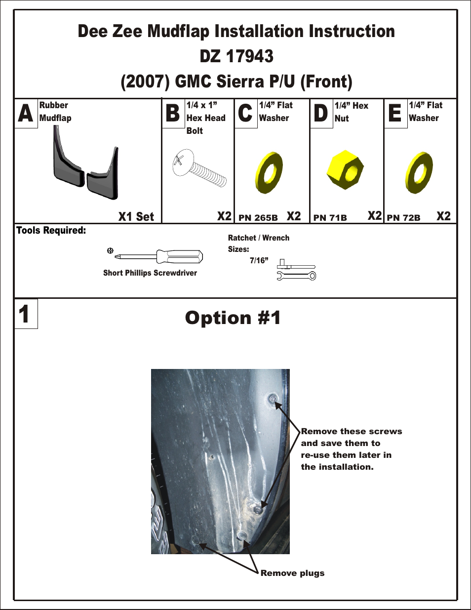 Option #1 | Dee Zee DZ17943 User Manual | Page 3 / 5