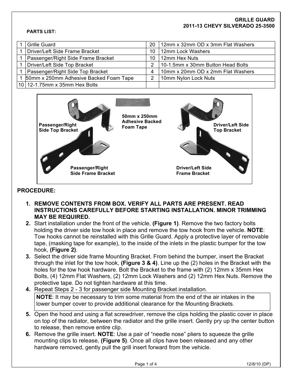 Dee Zee DZ504515 User Manual | 4 pages