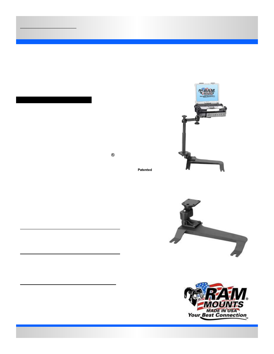 Dee Zee RAM-VB-159-SW1 User Manual | 2 pages