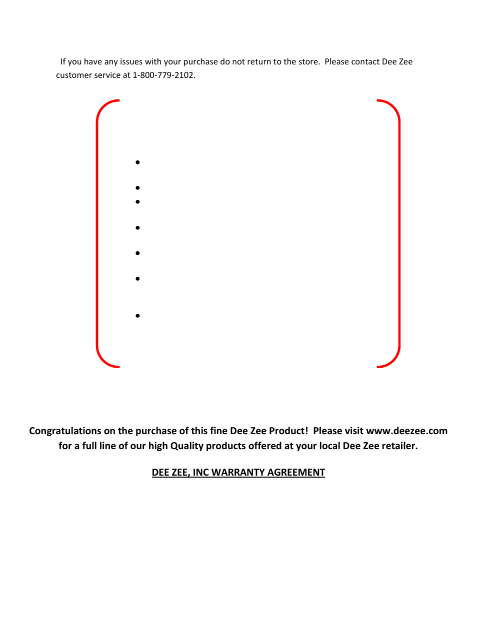Warning | Dee Zee DZ95053 User Manual | Page 8 / 10