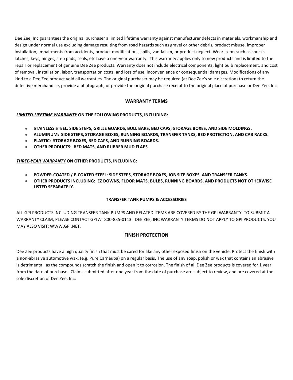Dee Zee DZ95053 User Manual | Page 9 / 10