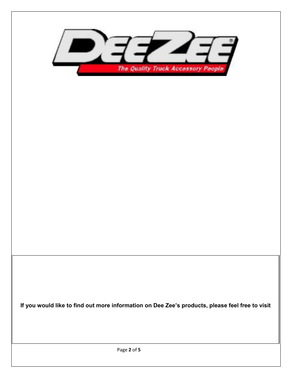 Dee Zee DZ95700 User Manual | Page 2 / 5