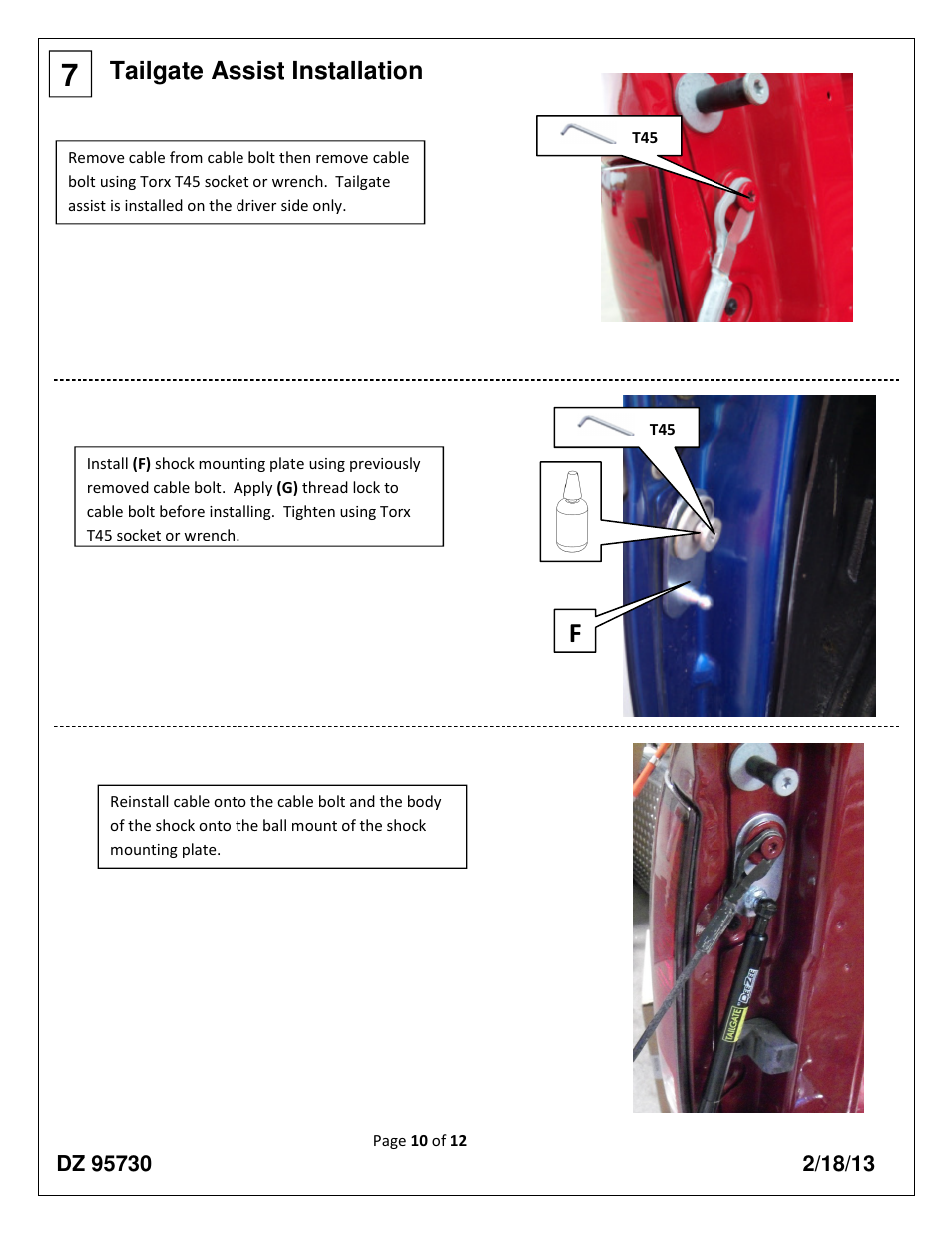 Tailgate assist installation | Dee Zee DZ95730 User Manual | Page 10 / 12