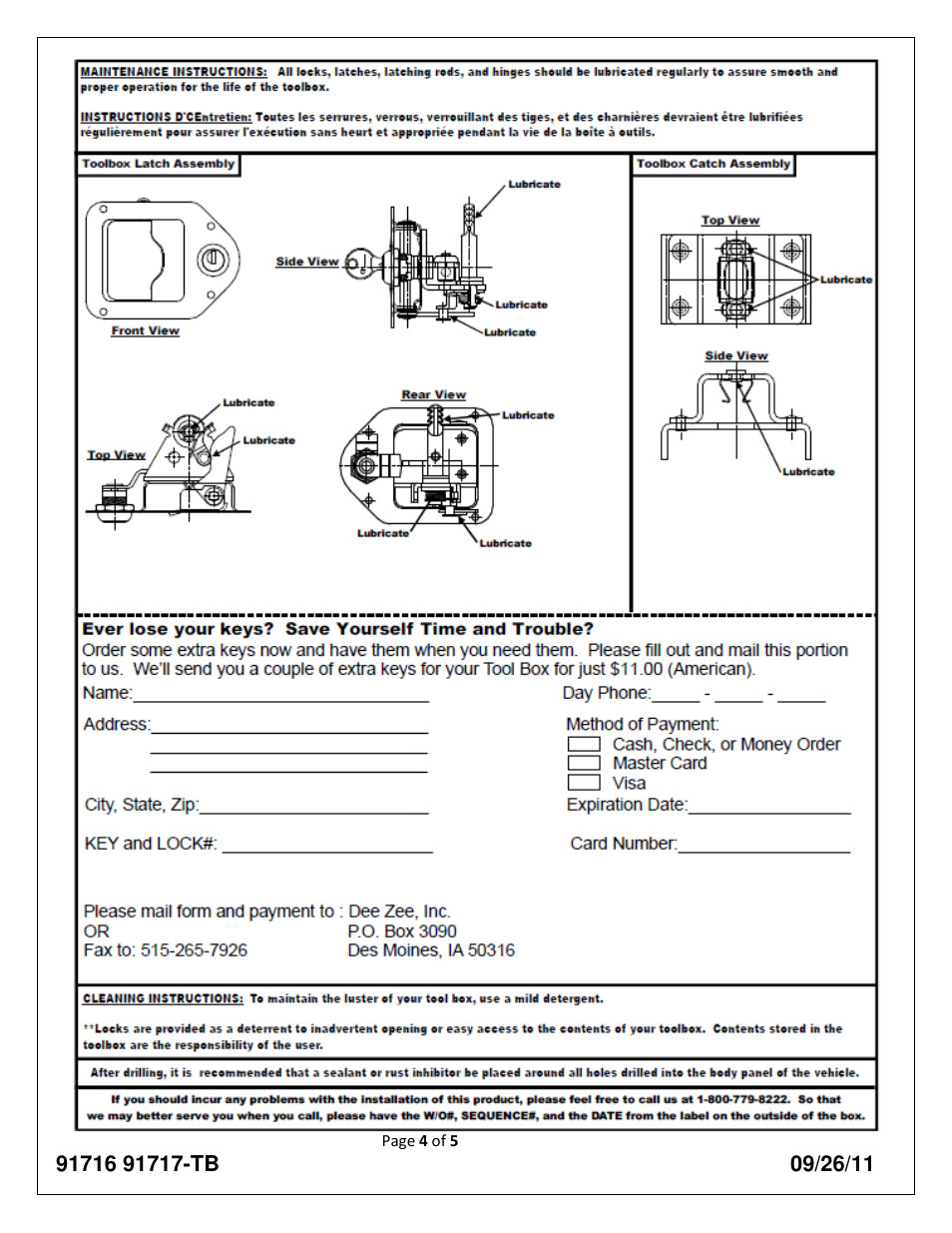 Dee Zee AR91717 User Manual | Page 4 / 5