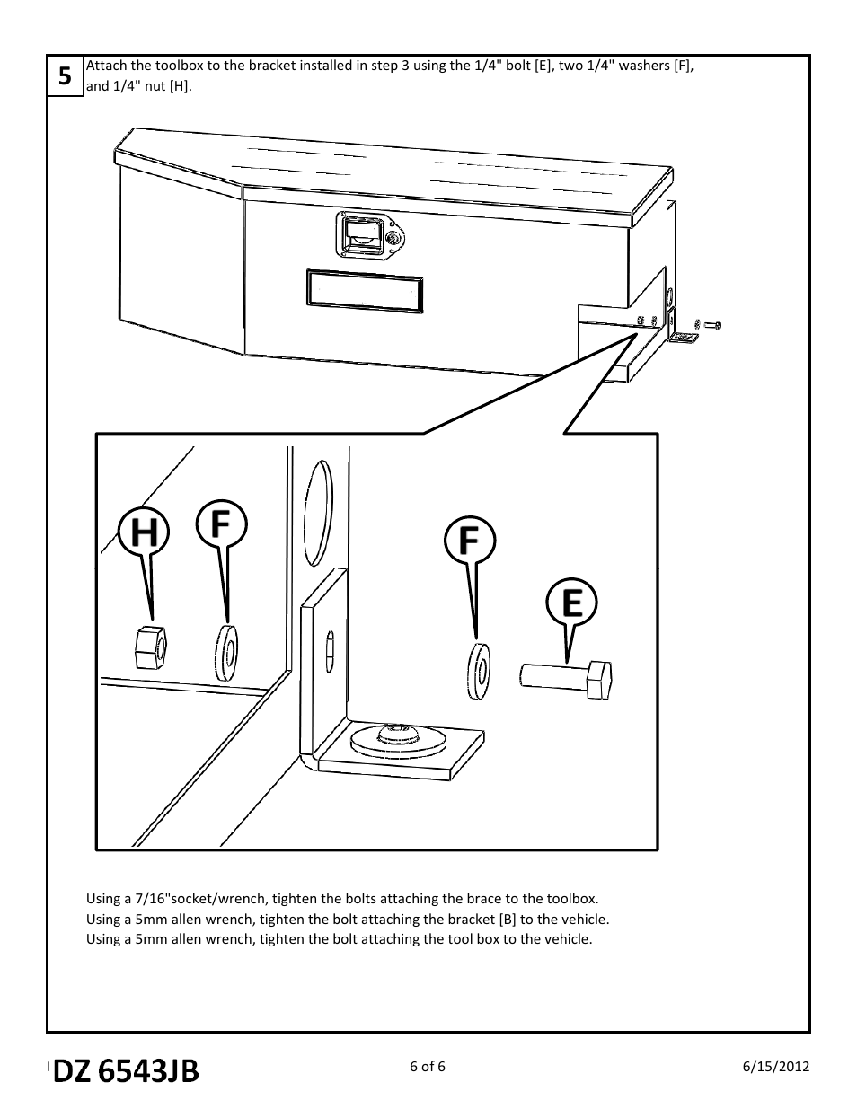 Dee Zee DZ6534JWB User Manual | Page 7 / 7